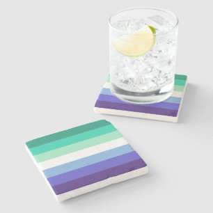 Posavasos De Piedra Paleta de la bandera de hombres gays trans-inclusi