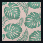 Posavasos De Piedra Palm rosa y verde tropical deja un patrón sin mar<br><div class="desc">El trópico de hojas de palmera rosadas y verdes sin mar es un diseño vibrante y animado con un surtido de hojas de palmera rosas y verdes dispuestas en forma repetitiva. El patrón tiene una distribución perfecta, lo que significa que los bordes del diseño se mezclan perfectamente para crear un...</div>