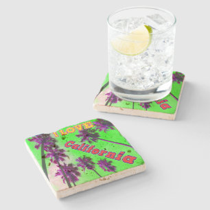 Posavasos De Piedra "Palm Sky: me encanta California 2"