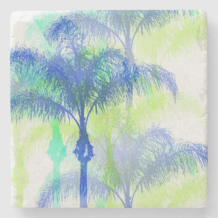 Posavasos De Piedra Palm Tree Art Vacation Pool Fiesta Coaster