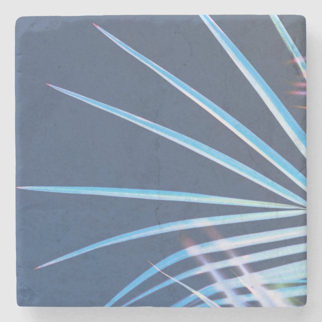 Posavasos De Piedra Palm Tree Deja Esbozo Minimalismo (Anverso)