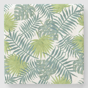Posavasos De Piedra Palm Tree Fronds Pintando Hawaian