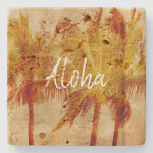 Posavasos De Piedra Palm Tree Vintage               