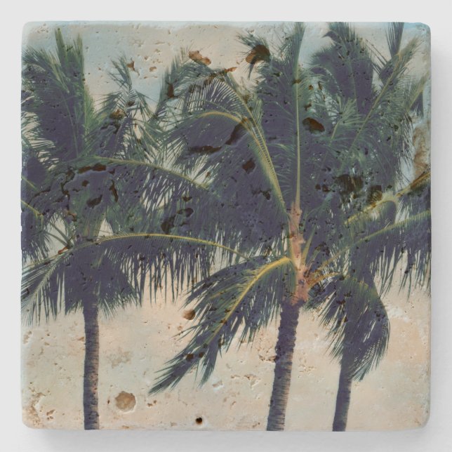 Posavasos De Piedra Palm Trees de Hawaii (Anverso)