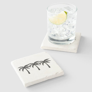 Posavasos De Piedra Palmeras Tropicales