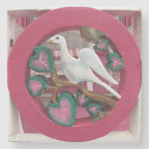 Posavasos De Piedra Paloma blanca en rosado - Viñedo de Martha