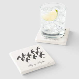 Posavasos De Piedra Palomas de vuelo volador