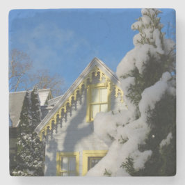 Posavasos De Piedra Pan de jengibre y nieve de invierno - Viñedo de Ma