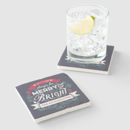 Posavasos De Piedra Pancarta de Personalizado de tipografía de Navidad