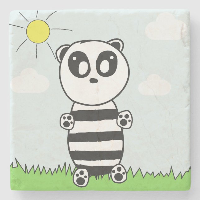 Posavasos De Piedra Panda Kids (Anverso)