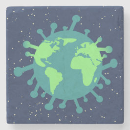 Posavasos De Piedra Pandemia global (partícula viral) (infección viral