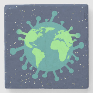 Posavasos De Piedra Pandemia global (partícula viral) (infección viral