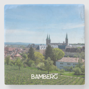 Posavasos De Piedra Panorama del casco antiguo de Bamberg, Alemania
