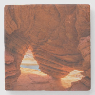 Posavasos De Piedra Panorámica de cueva de arenisca erosionada