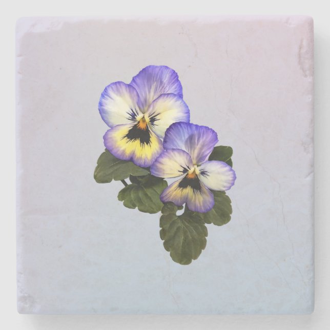 Posavasos De Piedra Pansy Duo (Anverso)