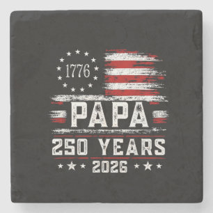 Posavasos De Piedra Papa Americano Bandera 250 Años 4 de Julio Abuelo