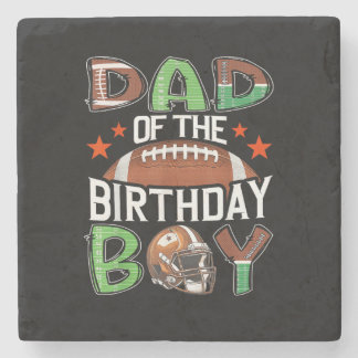 Posavasos De Piedra Papá del niño de cumpleaños fútbol día de juego