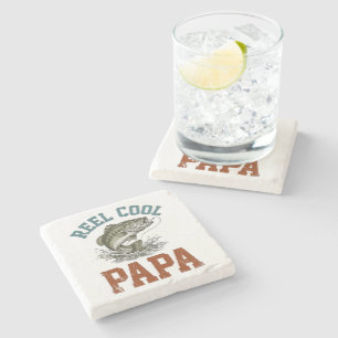 Posavasos De Piedra Papa Genial de Pesca Día del Padre