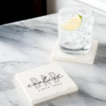 Posavasos De Piedra Papá más frío desde el 20XX Preppy simple moderno<br><div class="desc">Este diseño sencillo y moderno se compone de una tipografía de san serif.</div>