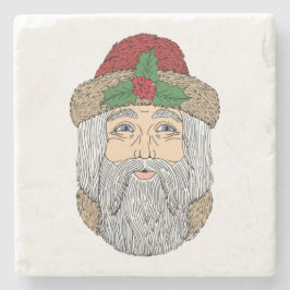 Posavasos De Piedra Papá Noel Navidad