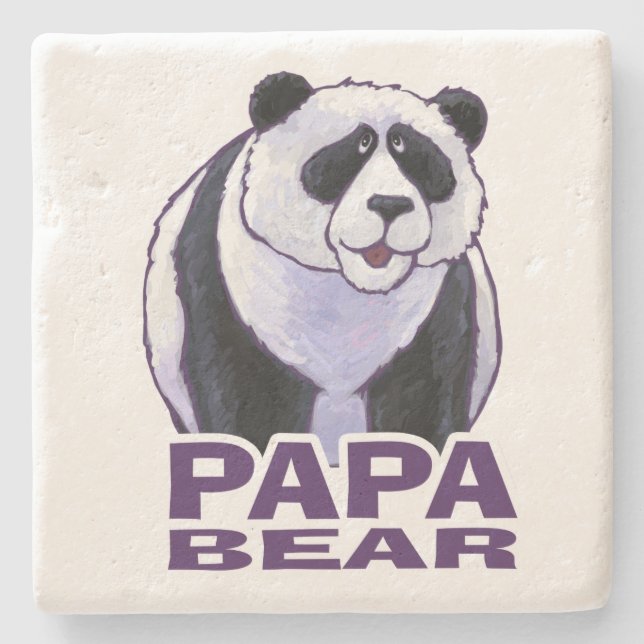 Posavasos De Piedra Papa Panda Bear (Anverso)