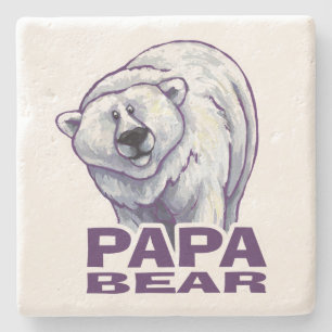Posavasos De Piedra Papa Polar Bear