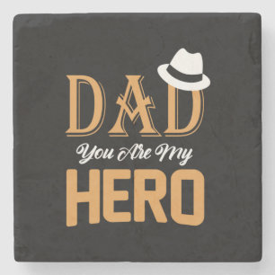 Posavasos De Piedra Papá Regalos Papá, eres mi héroe