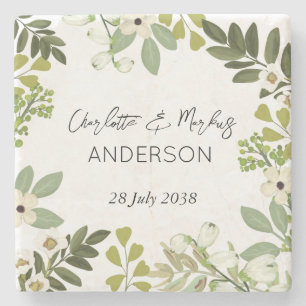 Posavasos De Piedra Papel de la fiesta de la boda de la floración de l