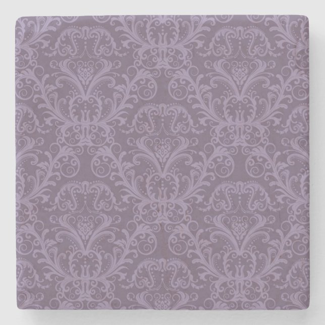 Posavasos De Piedra Papel morado floral 2 (Anverso)