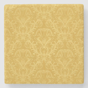 Posavasos De Piedra Papel pintado floral de oro de lujo