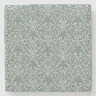 Posavasos De Piedra Papel pintado floral verde