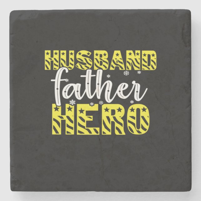 Posavasos De Piedra Papi Gift Husband Padre Hero (Anverso)
