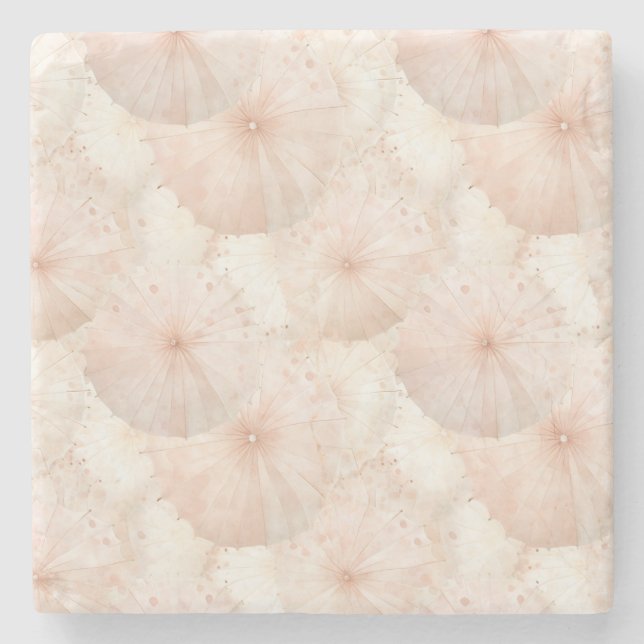 Posavasos De Piedra Paraguas Rosa Rubor (Anverso)