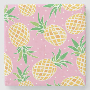 Posavasos De Piedra Paraíso de la piña: patrón tropical