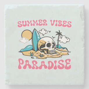 Posavasos De Piedra Paraíso de las vibraciones de verano - Calavera