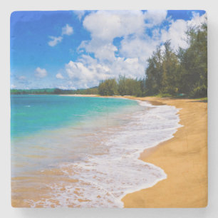 Posavasos De Piedra Paraíso de playa tropical, Hawái