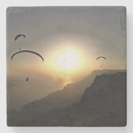 Posavasos De Piedra Parapente Volando Wanderlust Extreme Sports Art