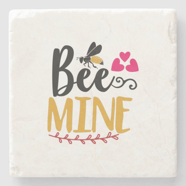 Posavasos De Piedra Pareja Art Bee Mine (Anverso)