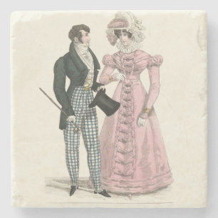 Posavasos De Piedra Pareja Boda Antigua 1823 Hombre Mujer Moda
