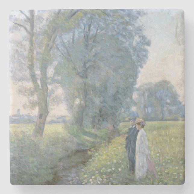 Posavasos De Piedra Pareja comprometida (Boda y matrimonio) (compromis (Anverso)