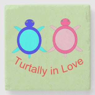 Posavasos De Piedra Pareja De Tortuga Cuta