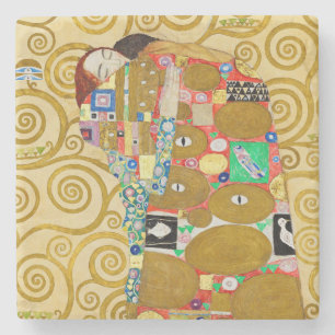 Posavasos De Piedra Pareja Nouveau de Cumplimiento de Gustav Klimt