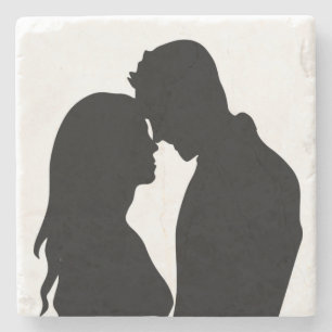POSAVASOS DE PIEDRA PAREJA ROMÁNTICA SILHOUETTE