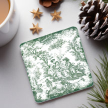 Pareja Vintage Green Toile de Jouy