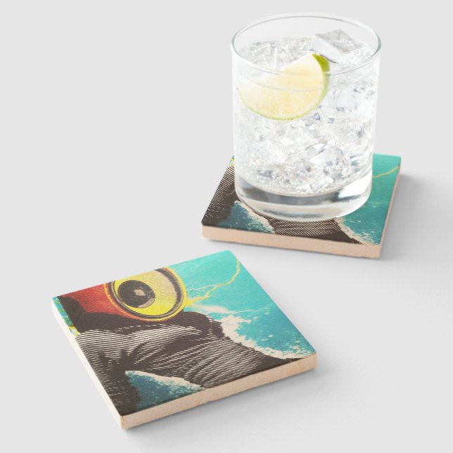 Posavasos De Piedra "París es" piedra arenisca eléctrica (Lateral)