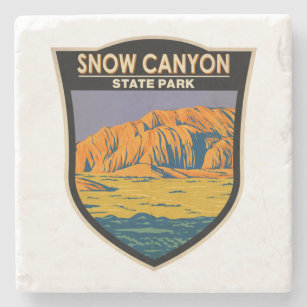 Posavasos De Piedra Parque estatal del cañón de nieve Utah Vintage