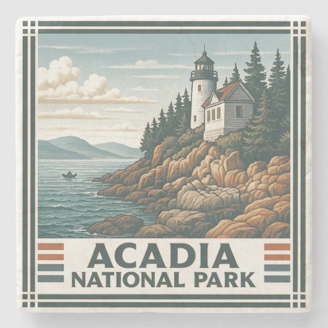 Posavasos De Piedra Parque nacional Acadia (Anverso)