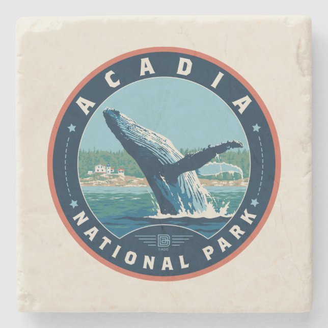 Posavasos De Piedra Parque nacional Acadia (Anverso)
