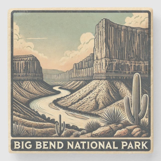 Posavasos De Piedra Parque nacional Big Bend (Anverso)