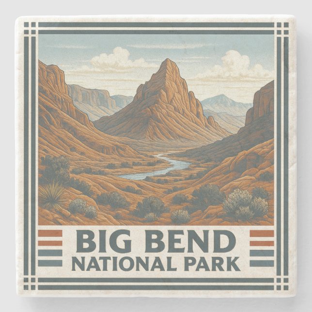 Posavasos De Piedra Parque nacional Big Bend (Anverso)